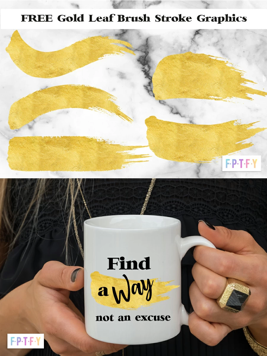 free gold leaf clip art instant download