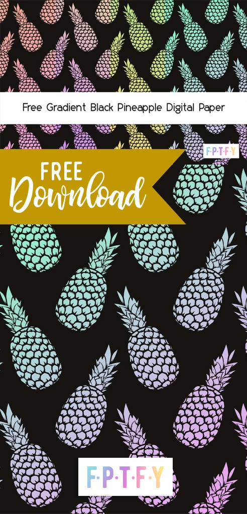 Free Gradient Black Pineapple digital Paper