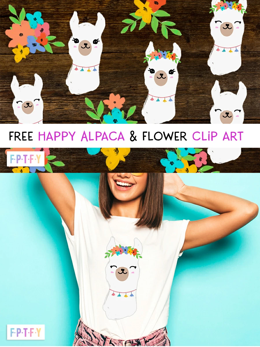Free Happy Alpaca Clip Art