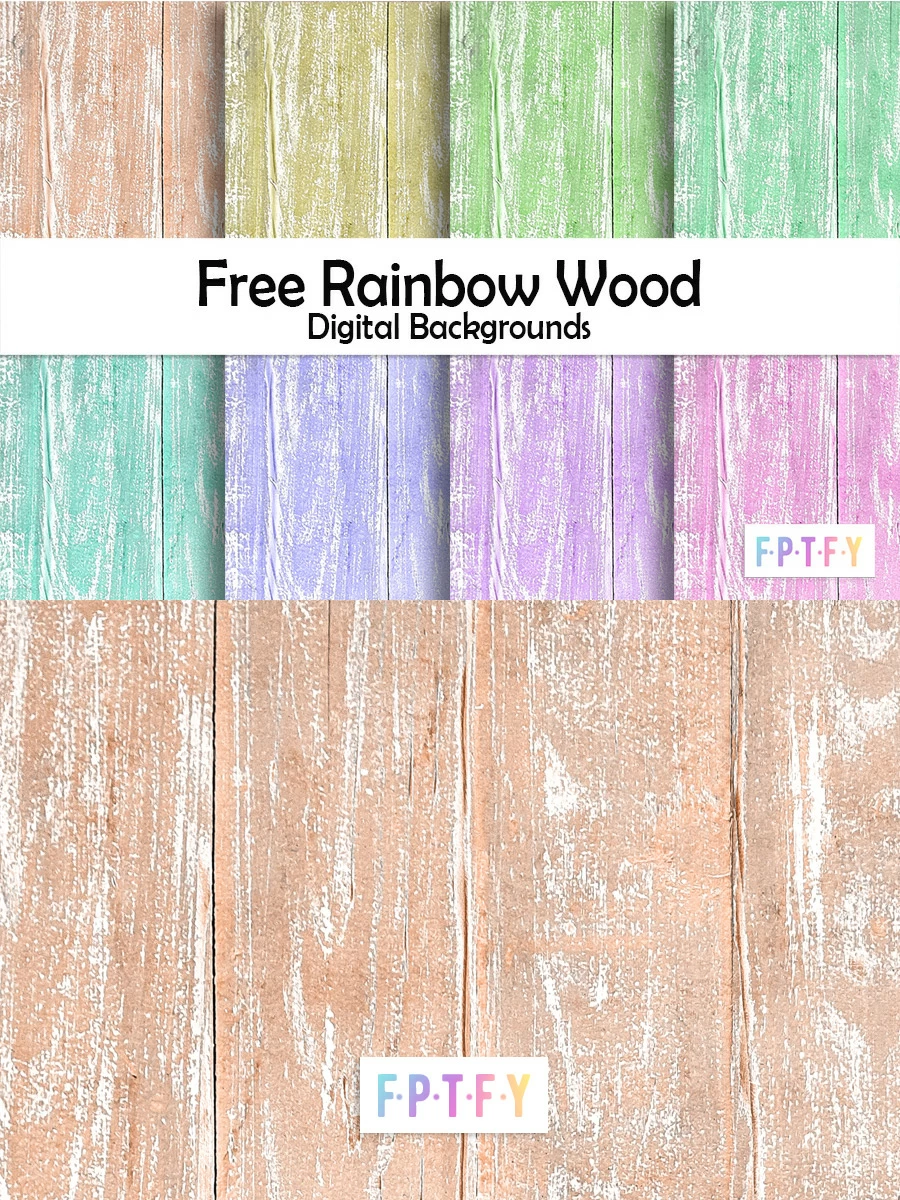 Free Rainbow wood Digital Scrapbooking Paper