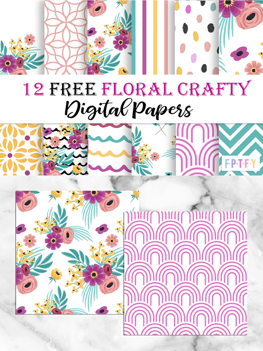 Free Floral Crafty Digital Scrapbooking Paper