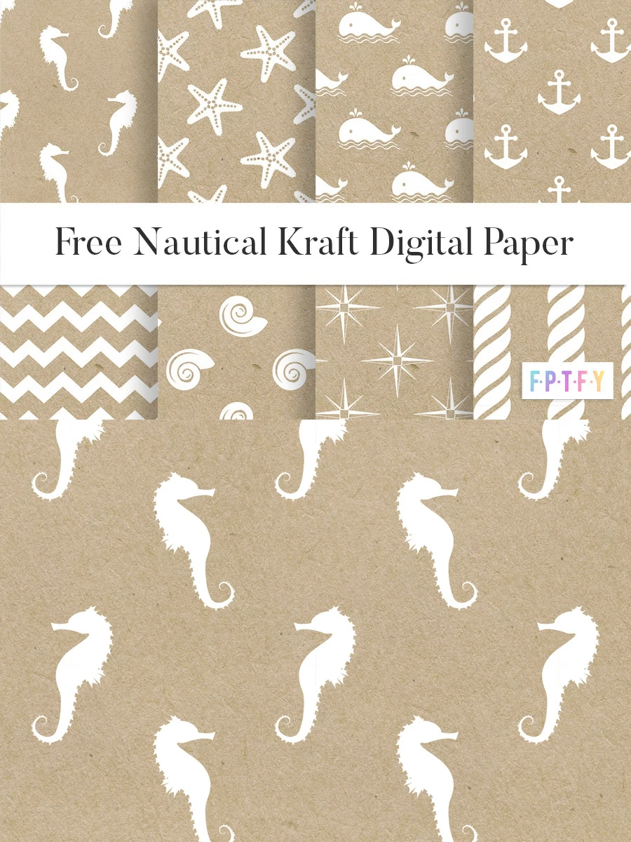 Free Nautical Kraft Digital Scrapbooking Paper