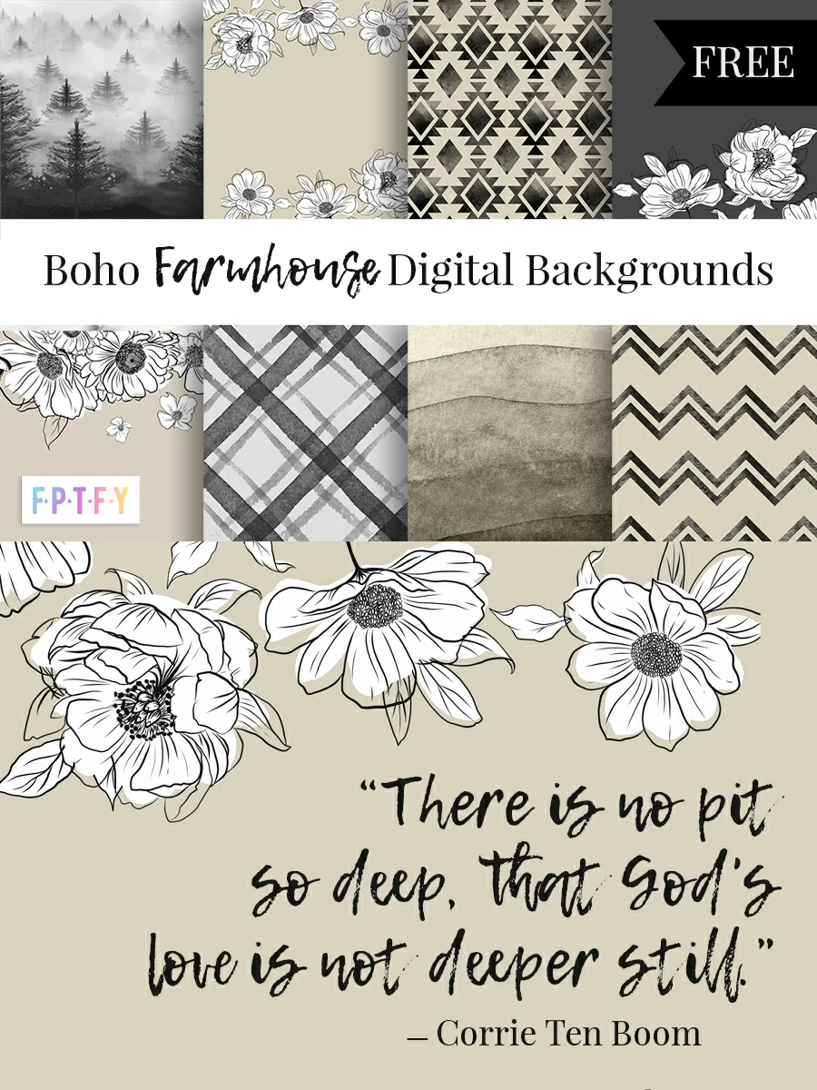 Free Boho Farmhouse Digital Scrapbooking Paper