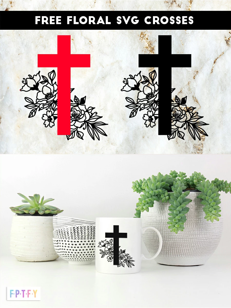 Free SVG Floral Cross