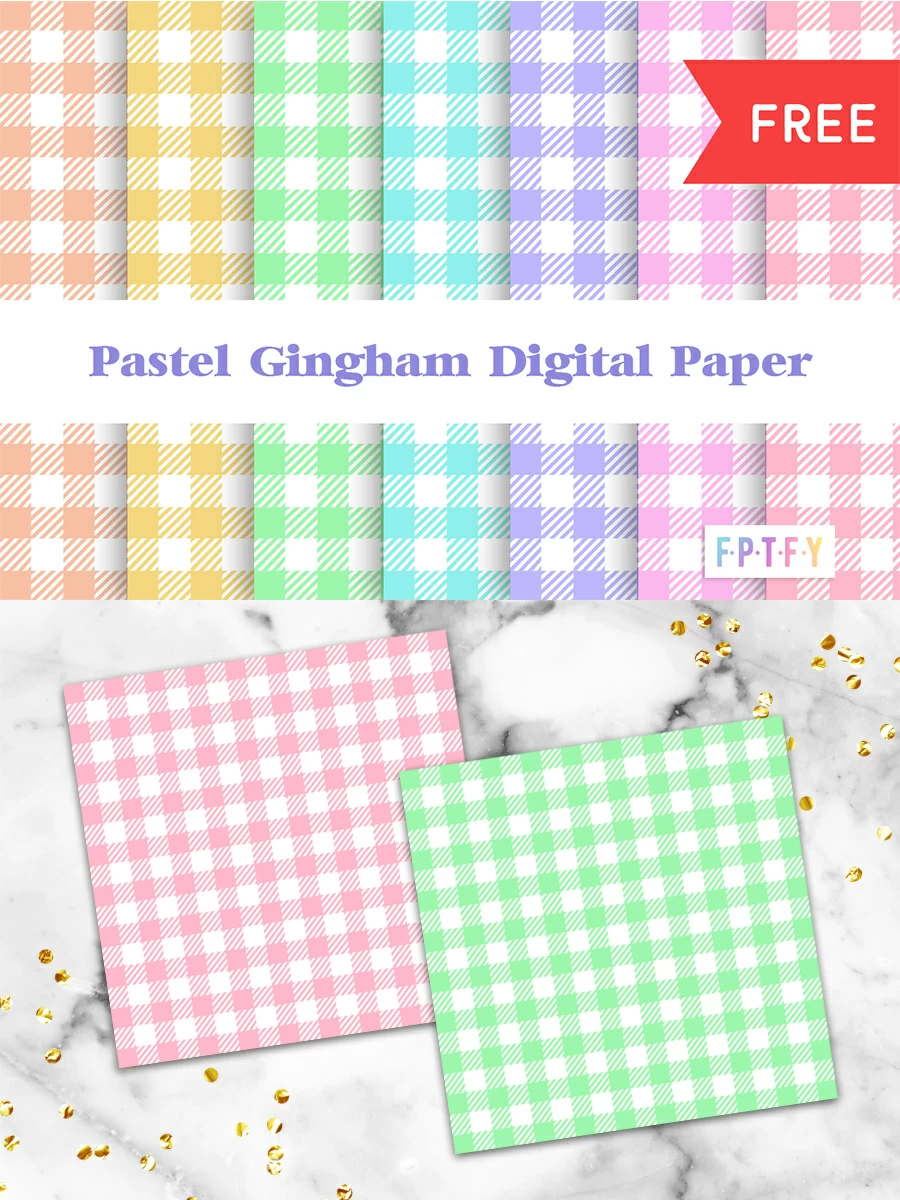 Free Pastel Gingham Digital Scrapbooking Paper