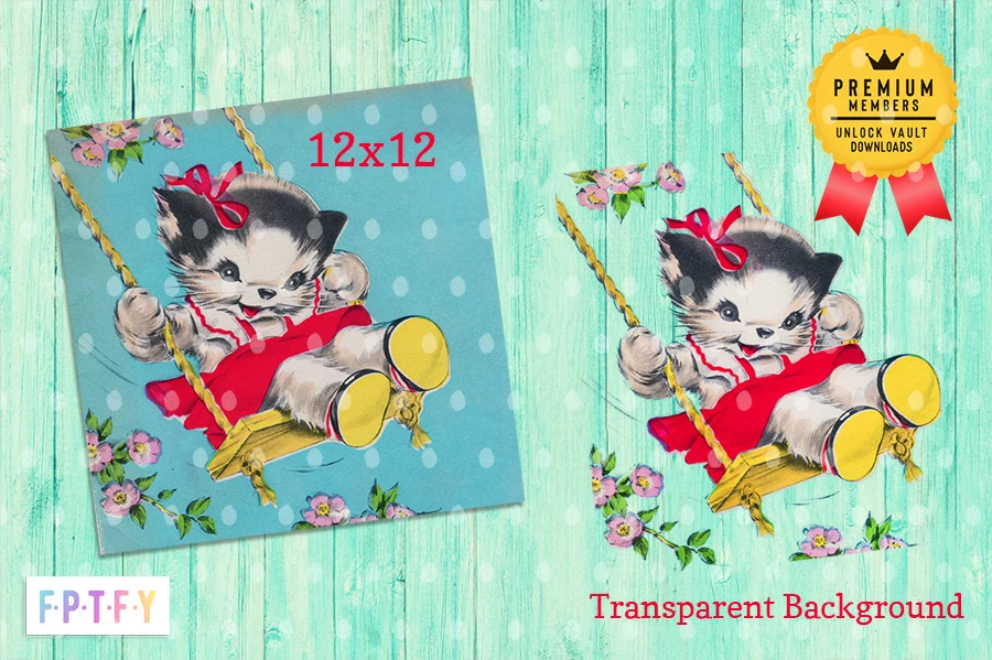 Kawaii Vintage Kitty Swing