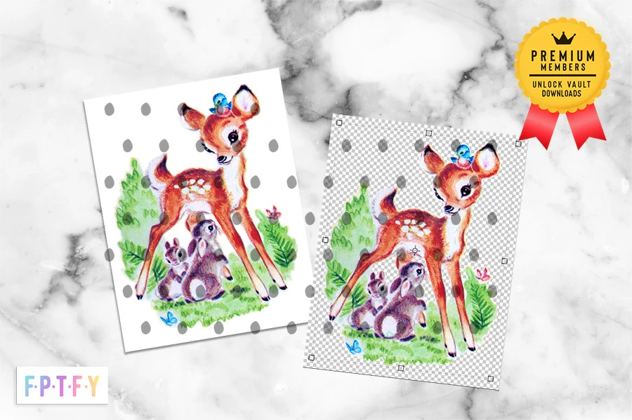 Vintage Deer and woodland Animals Graphics