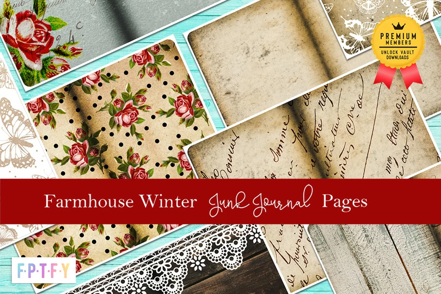 Farmhouse Winter Junk Journal Pages