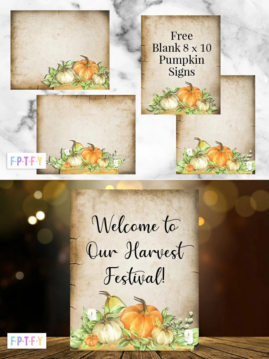 Free Blank 8x10 Pumpkin Signs