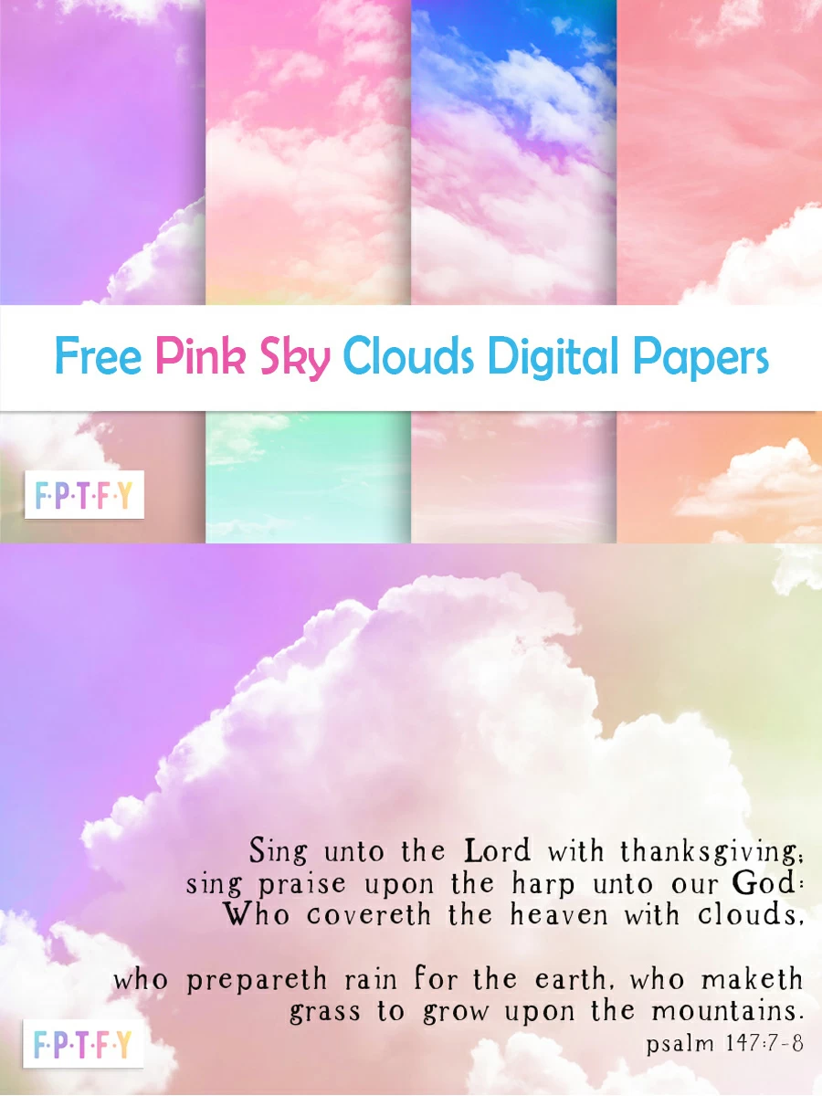 Free Pink Sky Clouds Digital Papers