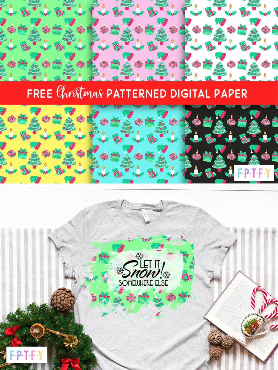 Free Christmas Patterned Digital Paper