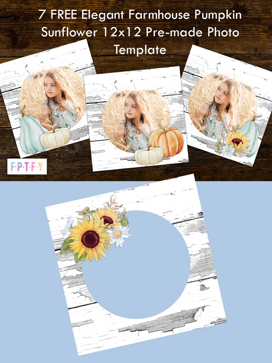 Free Elegant Farmhouse Pumpkin Sunflower Photo Template
