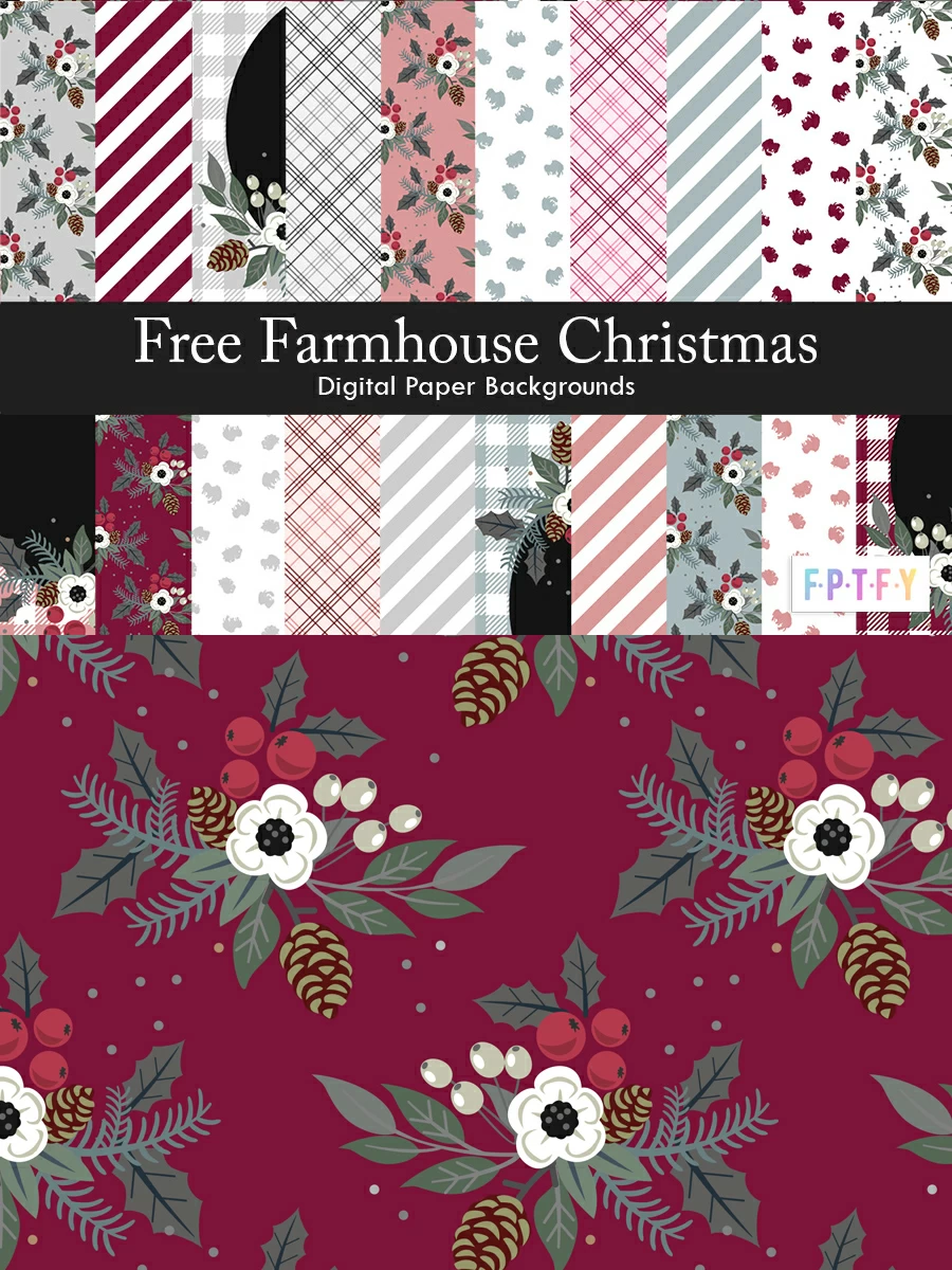 Free Farmhouse Christmas Digital Paper