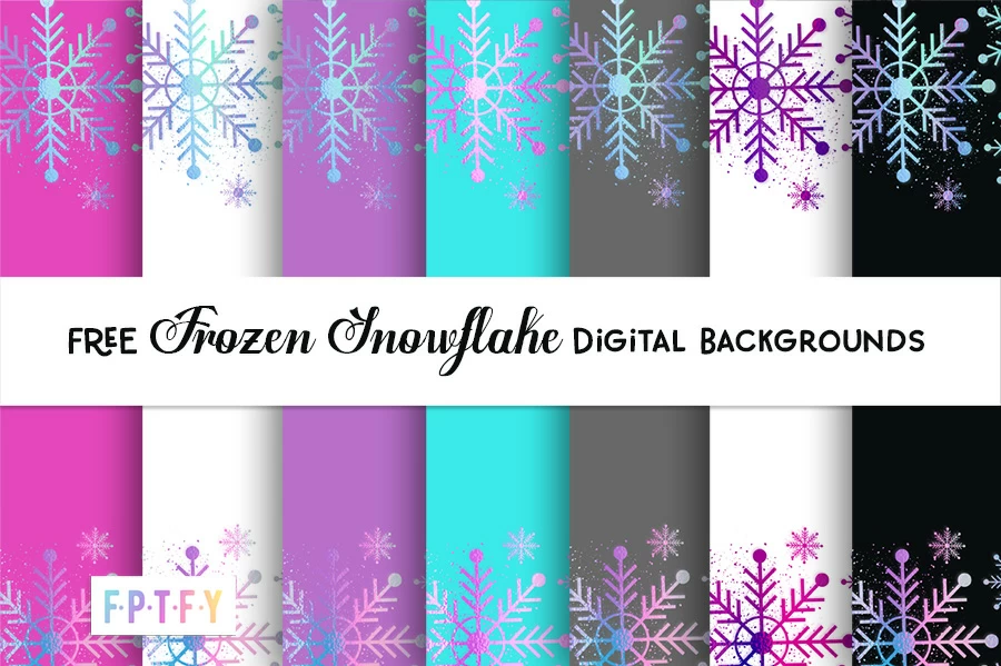 Free Frozen Snowflake Digital Backgrounds