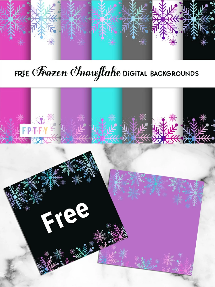 Free Frozen Snowflake Digital Backgrounds