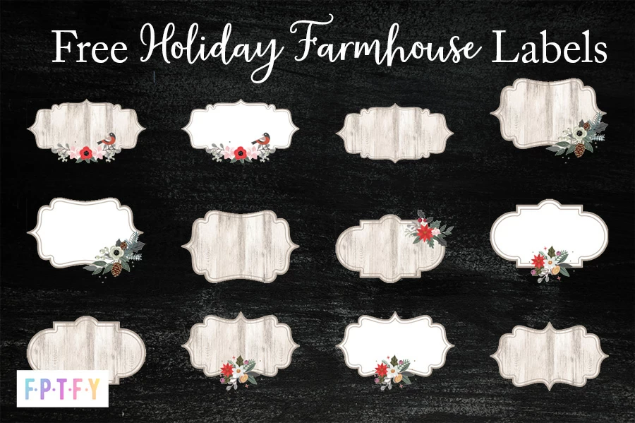 Free Holiday Farmhouse Labels