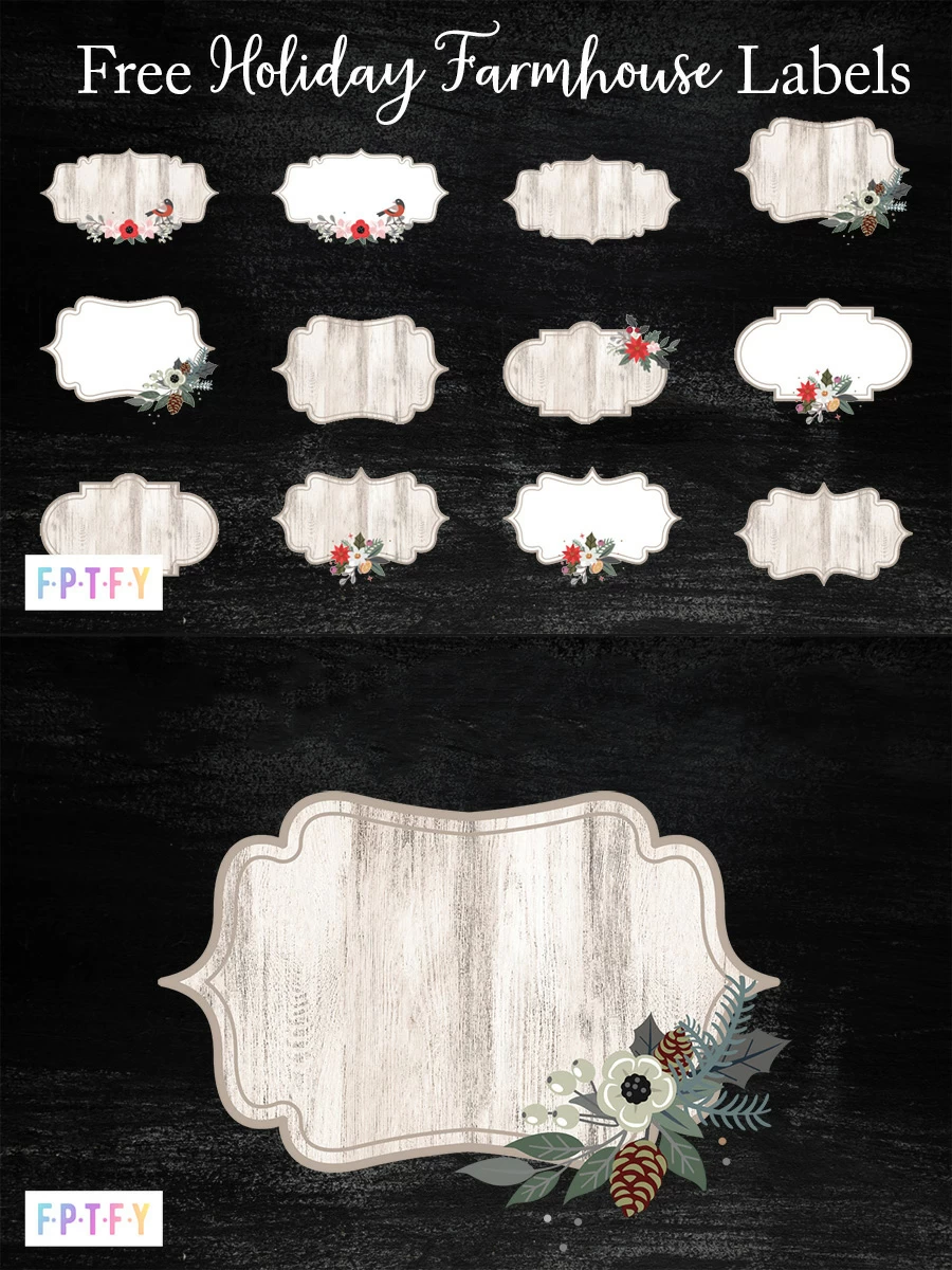 Free Holiday Farmhouse Labels