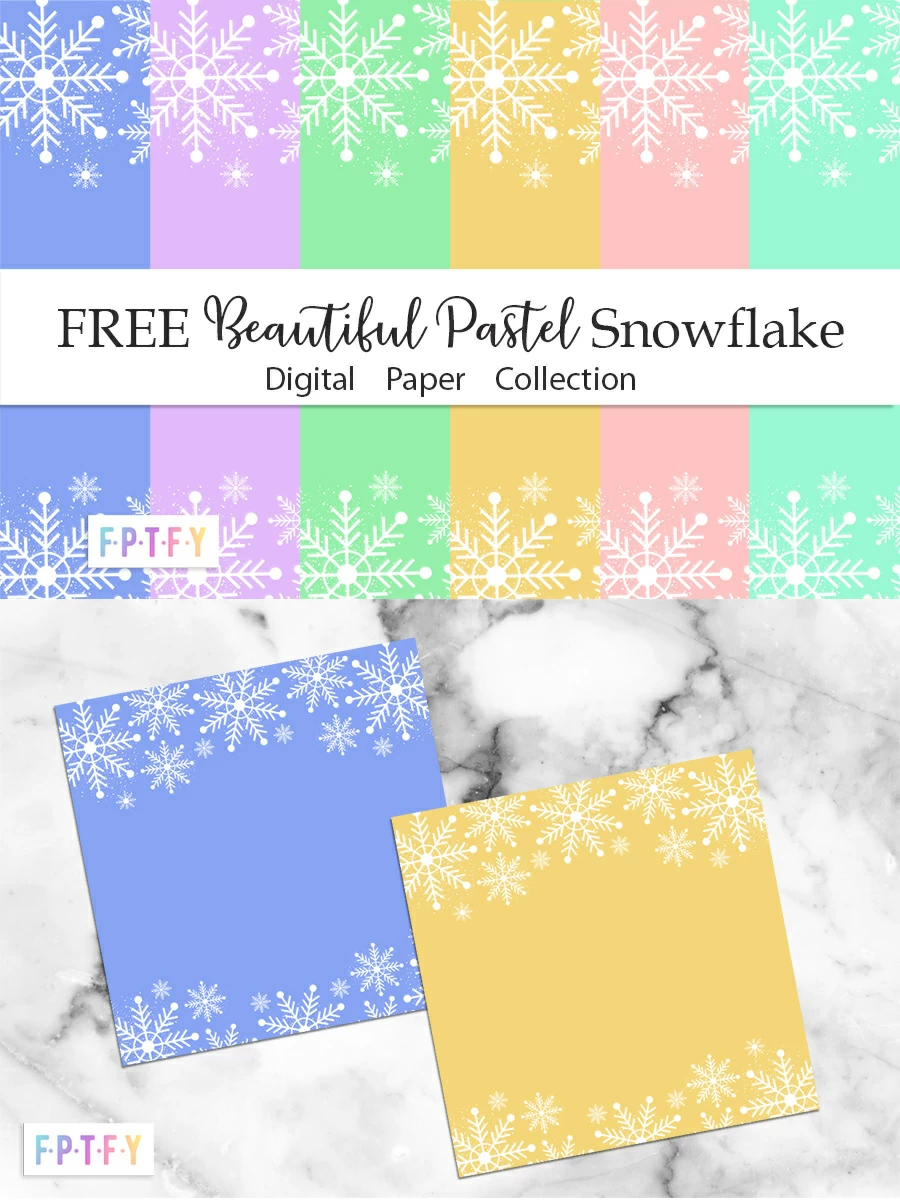 Free Pastel Snowflake Digital Paper