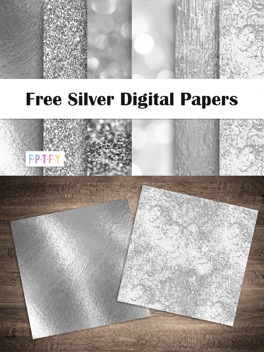6 Free Silver Digital Papers