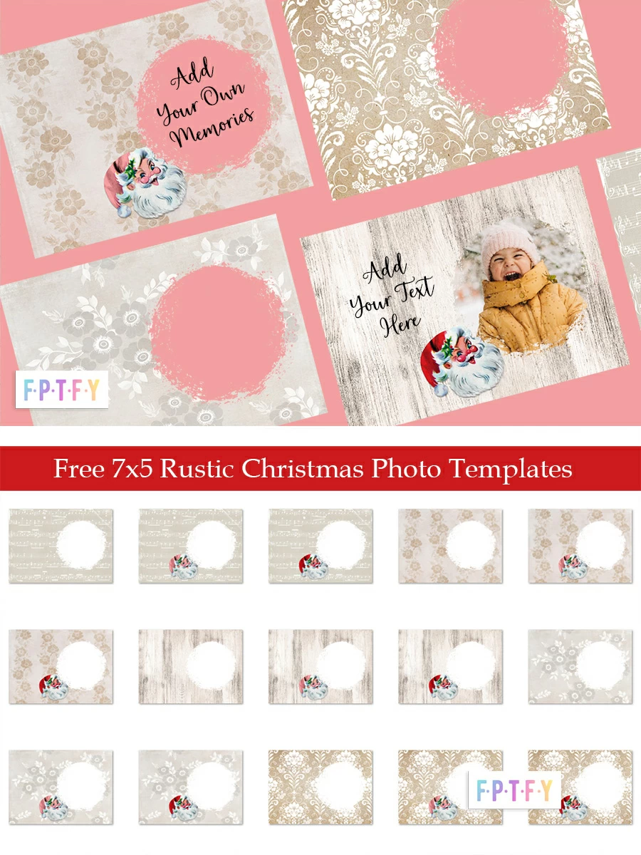 Rustic Christmas Santa Photo Templates