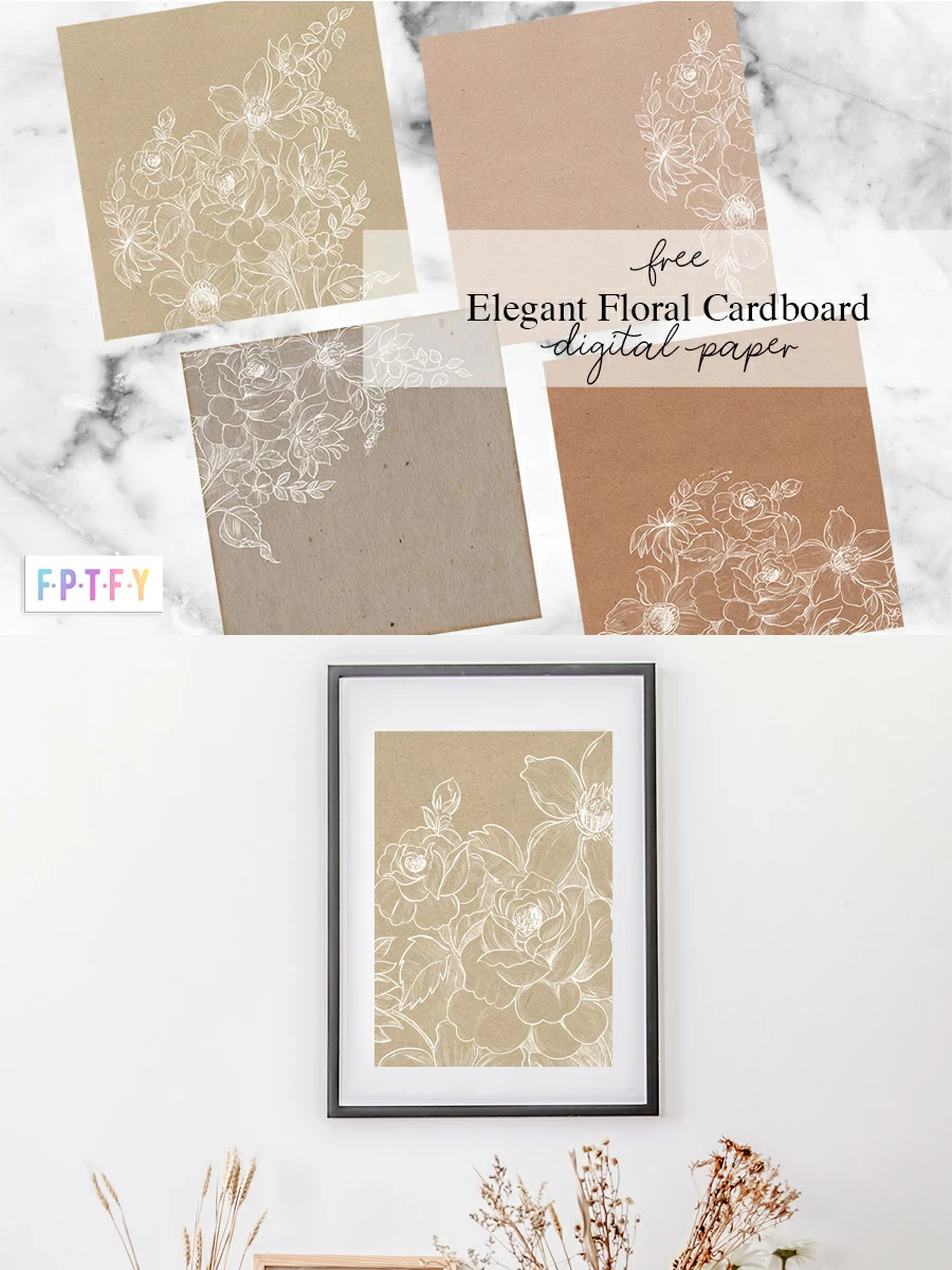 Free Elegant Floral Cardboard Digital Paper
