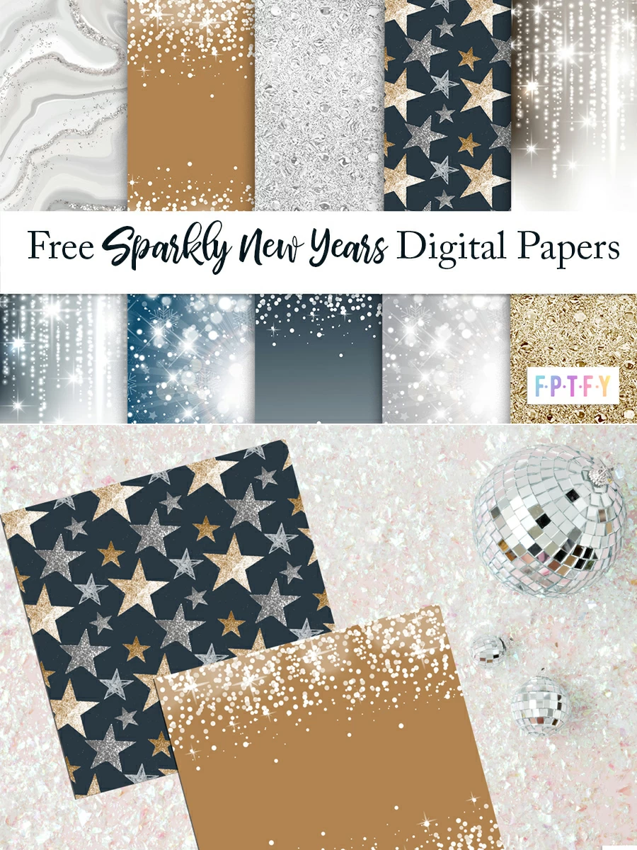 Free Sparkly New Year Digital Paper