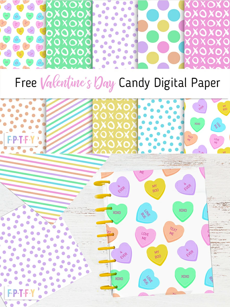 Free Valentines Day Candy Digital Paper