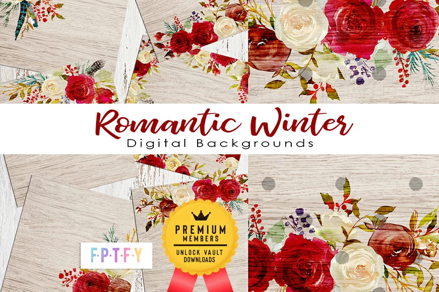 Romantic Winter Digital Backgrounds