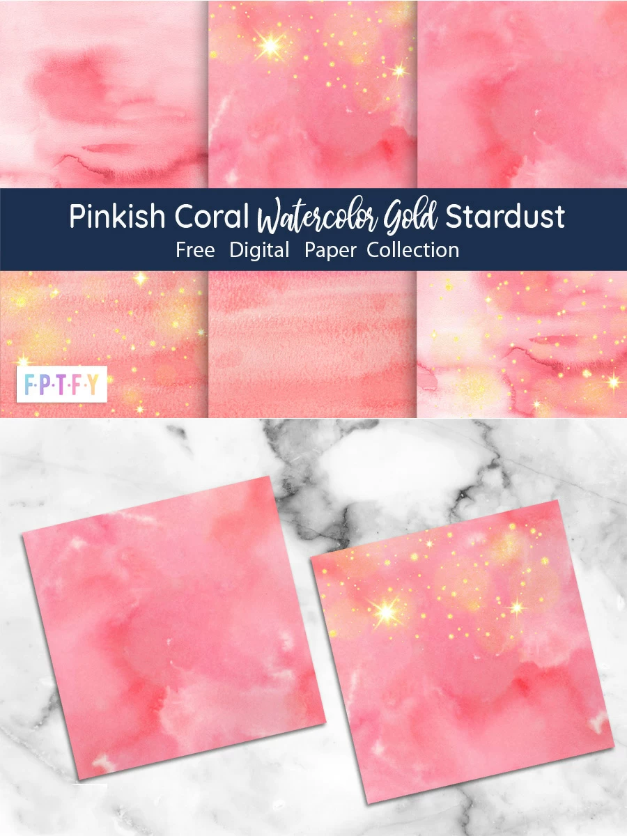 Free watercolor coral digital papers