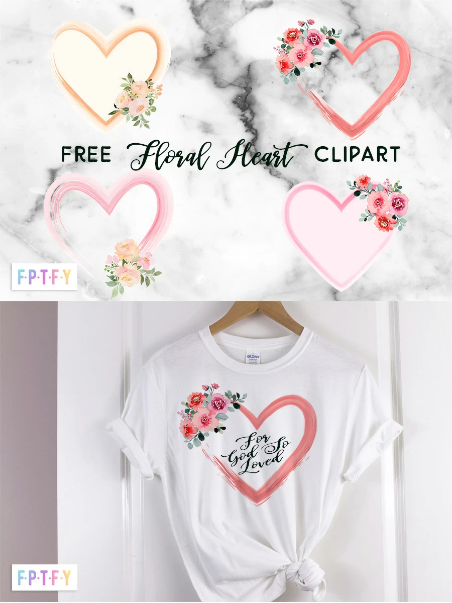 Free Floral Heart Clipart