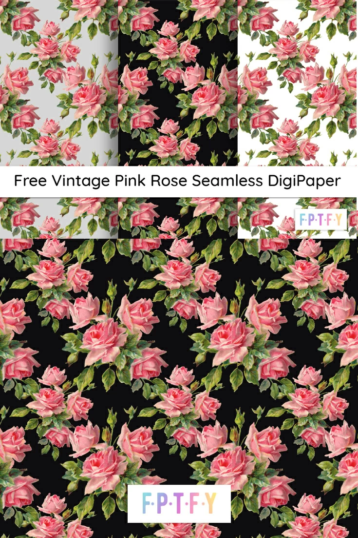 Free Vintage Pink Rose Seamless DigiPapers