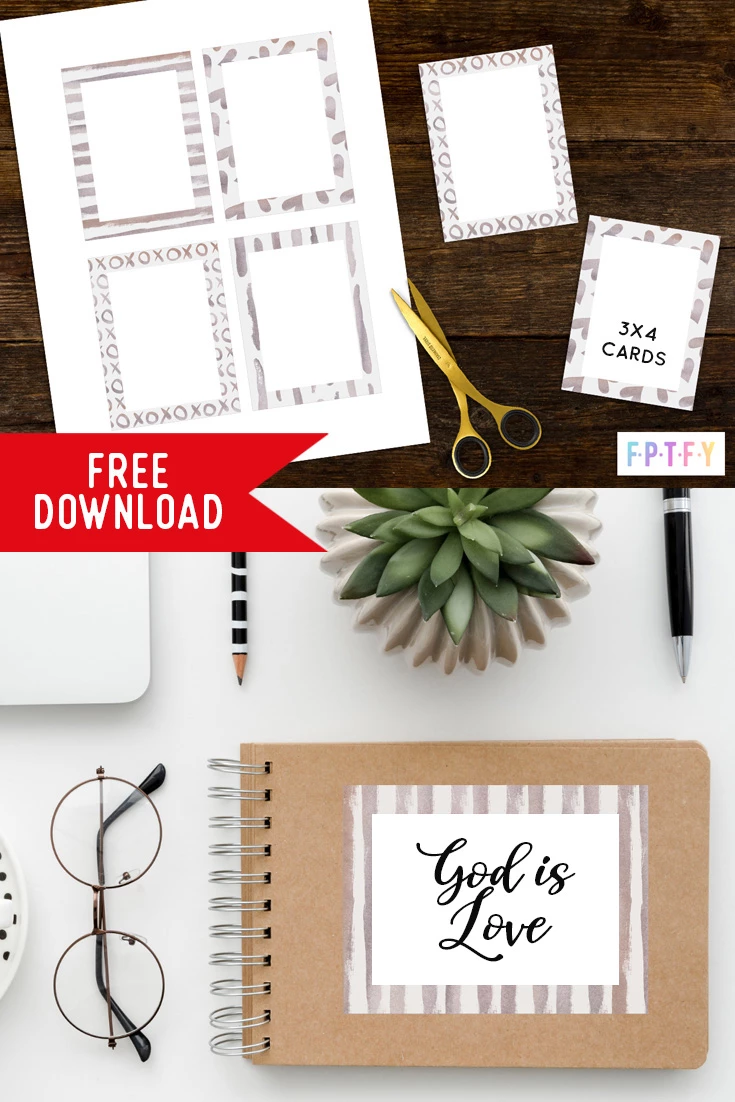 Free Valentine Neutral Beige DigiPaper and 3x4 Cards