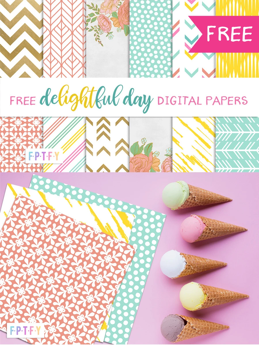 Free Delightful Day Digital Papers