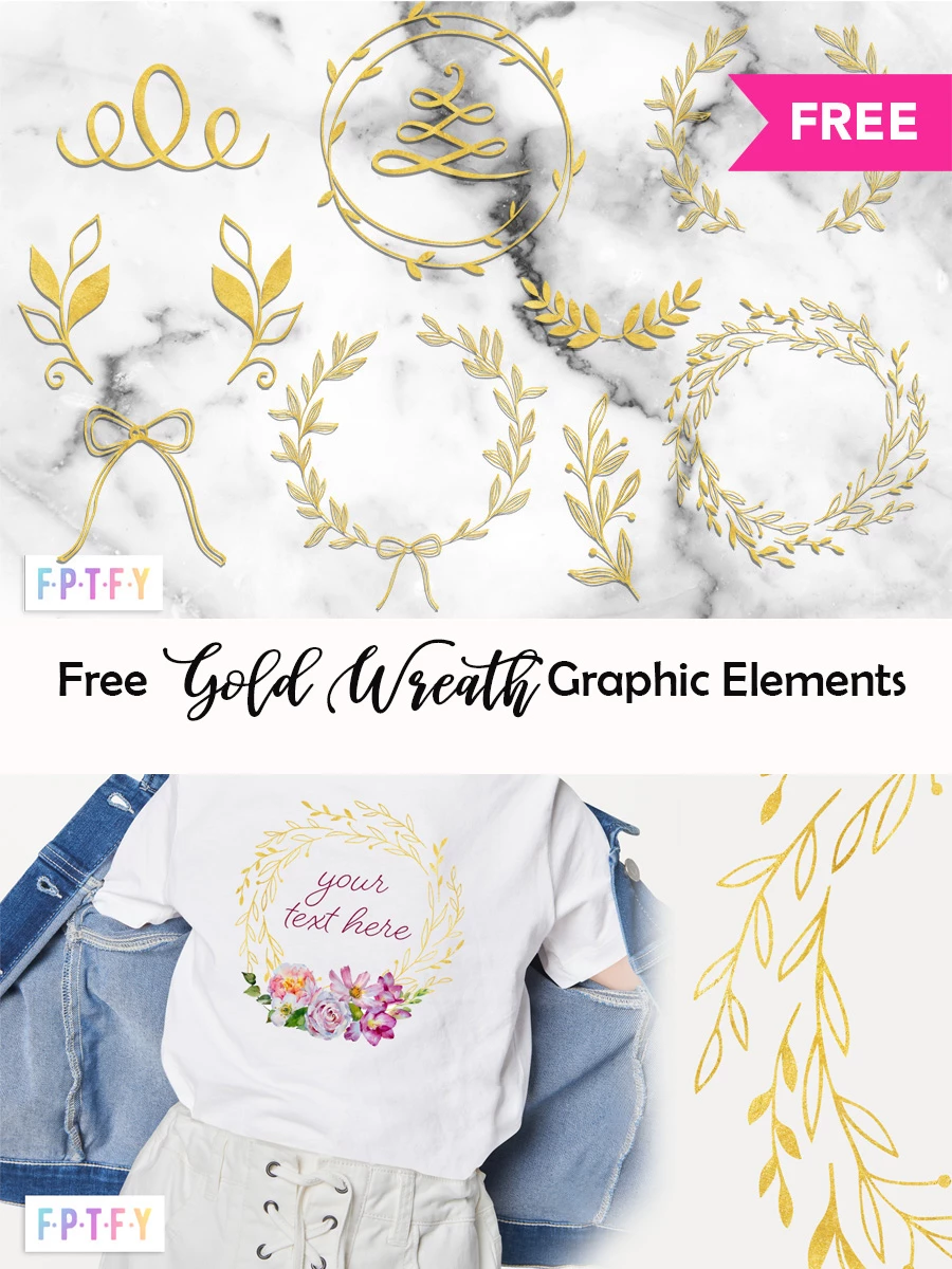 Free Gold Wreath Graphics