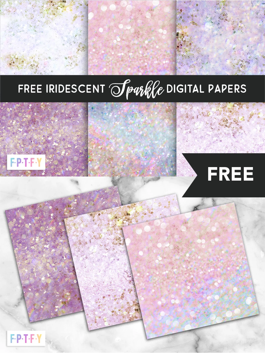 Free Iridescent Sparkle Digital Papers