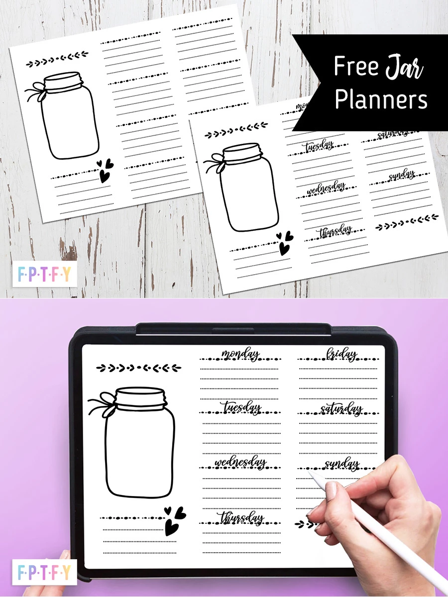 Free Jar Planners Printables