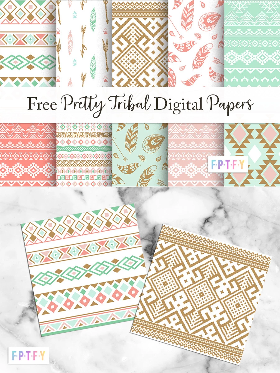 Free Pretty Tribal Digital Paper