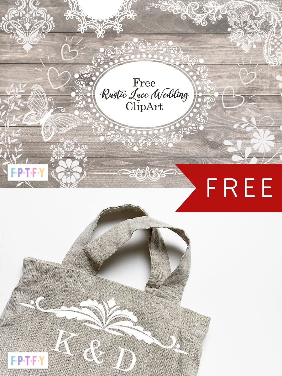 Free Rustic Lace Wedding Clip Art