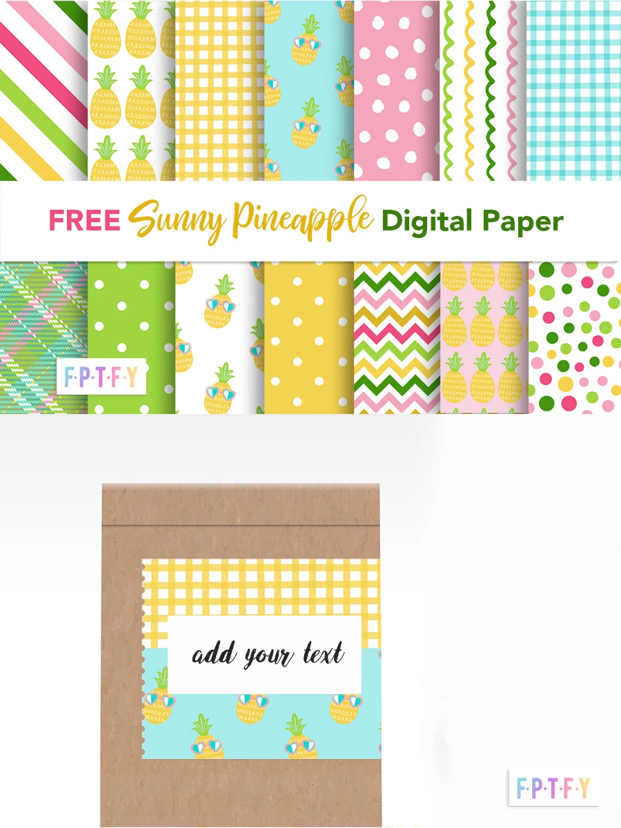Free Sunny Pineapple Digital Papers