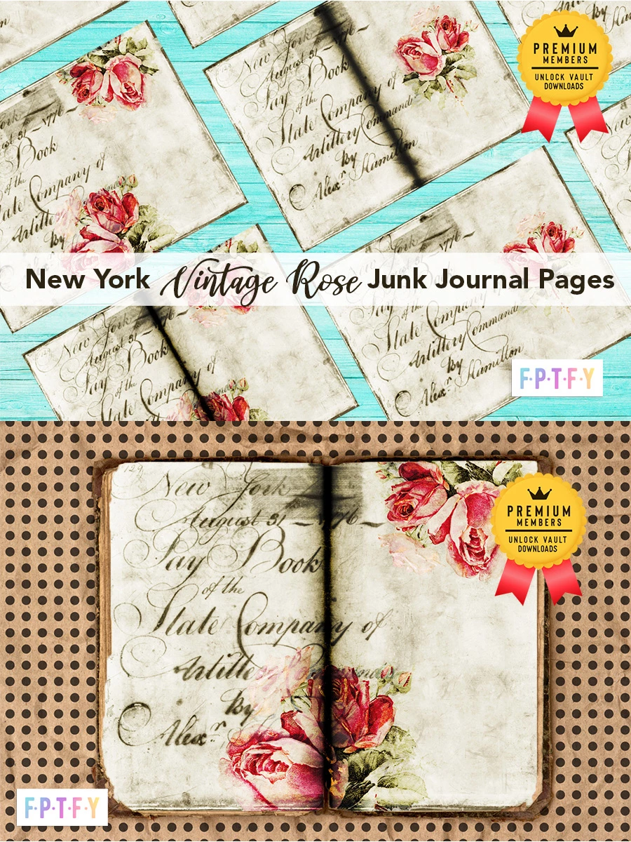New York Vintage Rose Junk Journal Pages