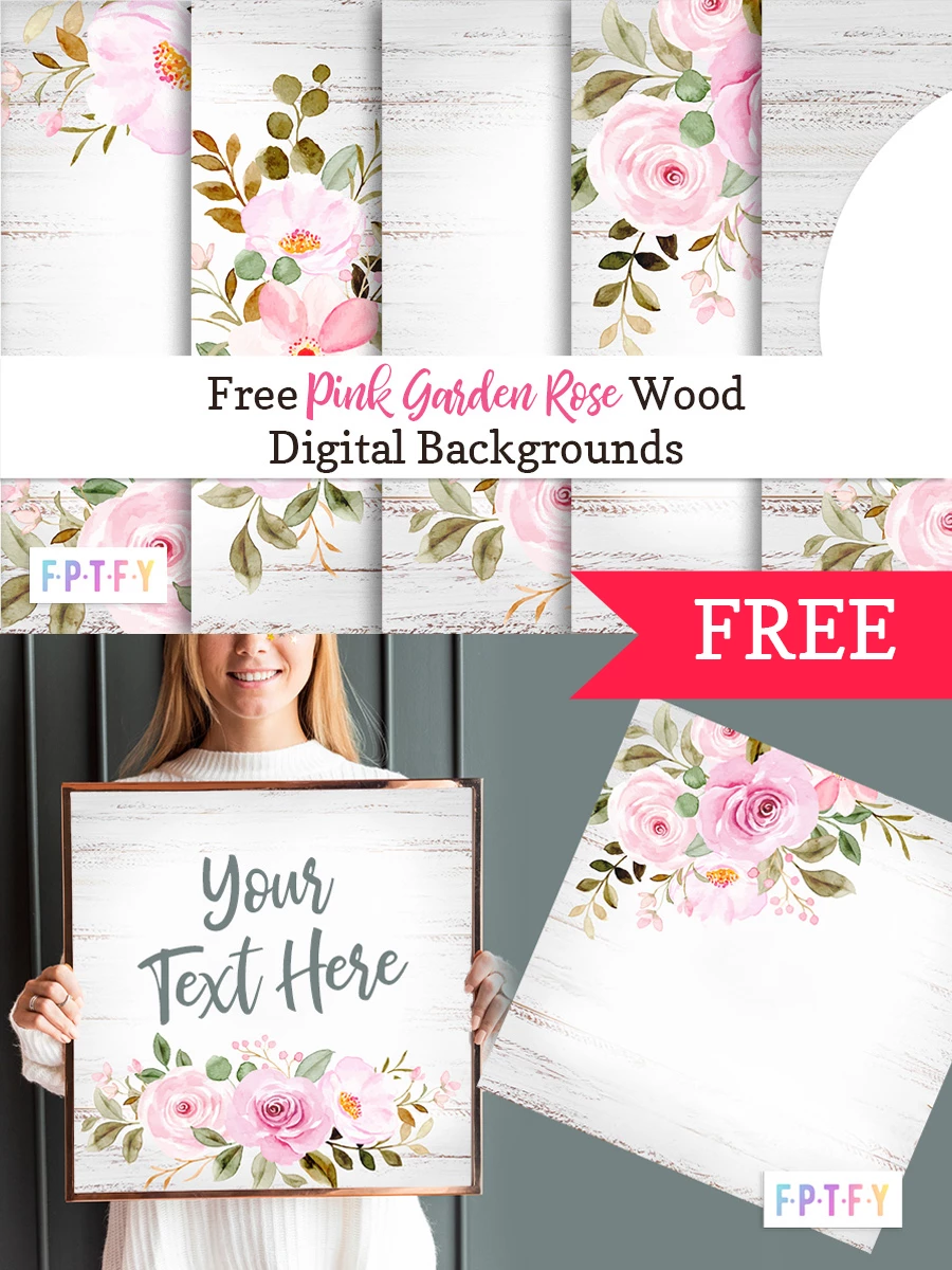 Free Pink Garden Rose Wood Digital Backgrounds
