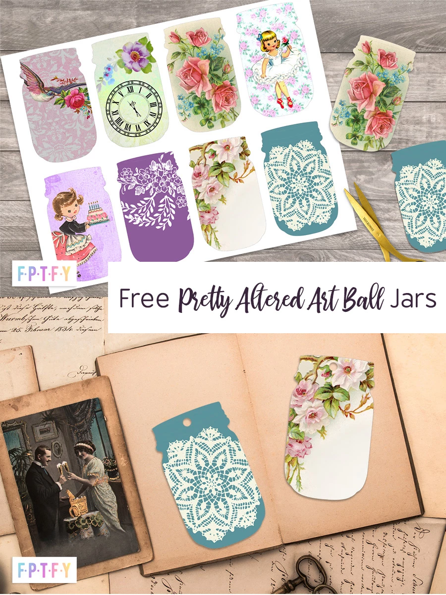 Free Pretty Altered Art Ball Jars