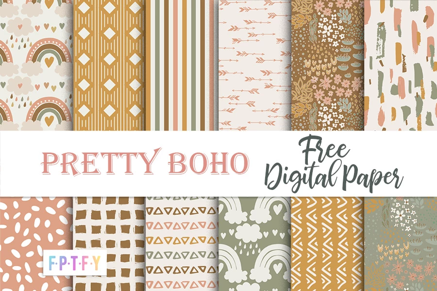 Free Pretty Boho Digital Papers