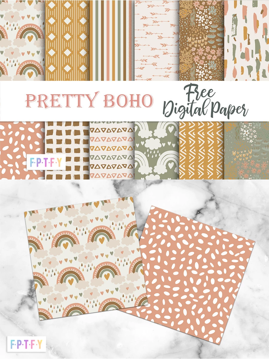 Free Pretty Boho Digital Papers