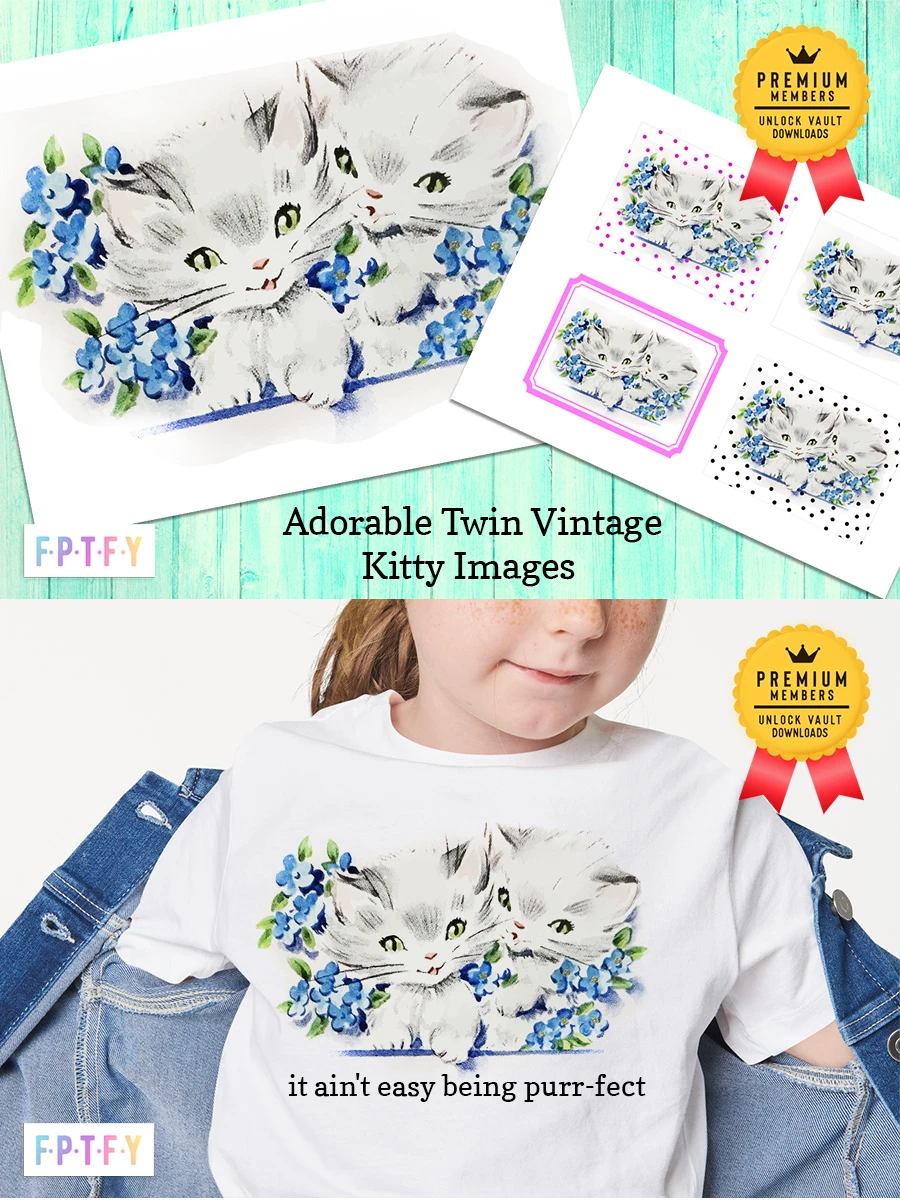 Twin Vintage Kitty Images