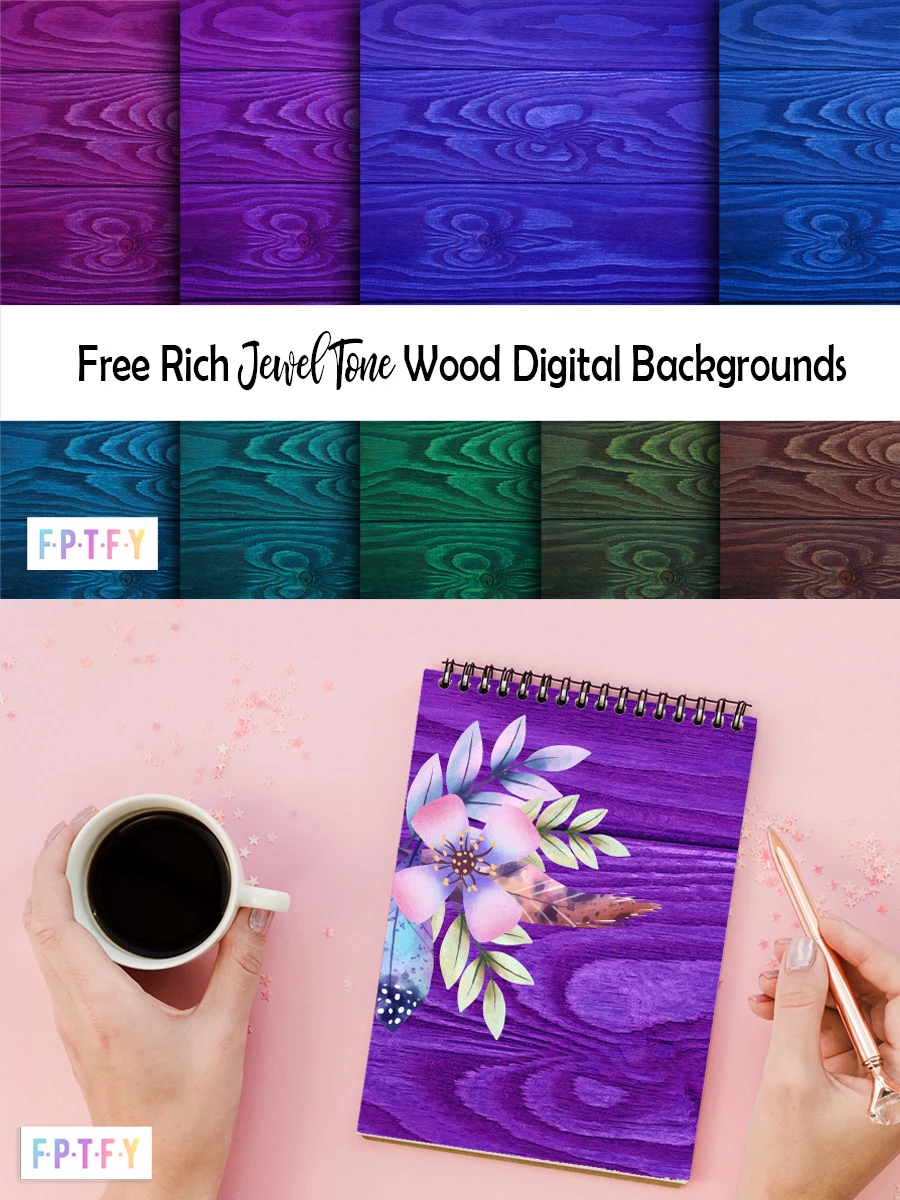 Free Jewel Tone Wood Digital Backgrounds