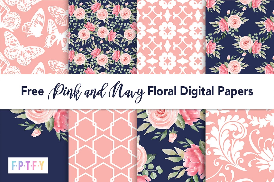 Floral Vintage Digital Papers / Floral Backgrounds / Shabby Scrapbook Paper